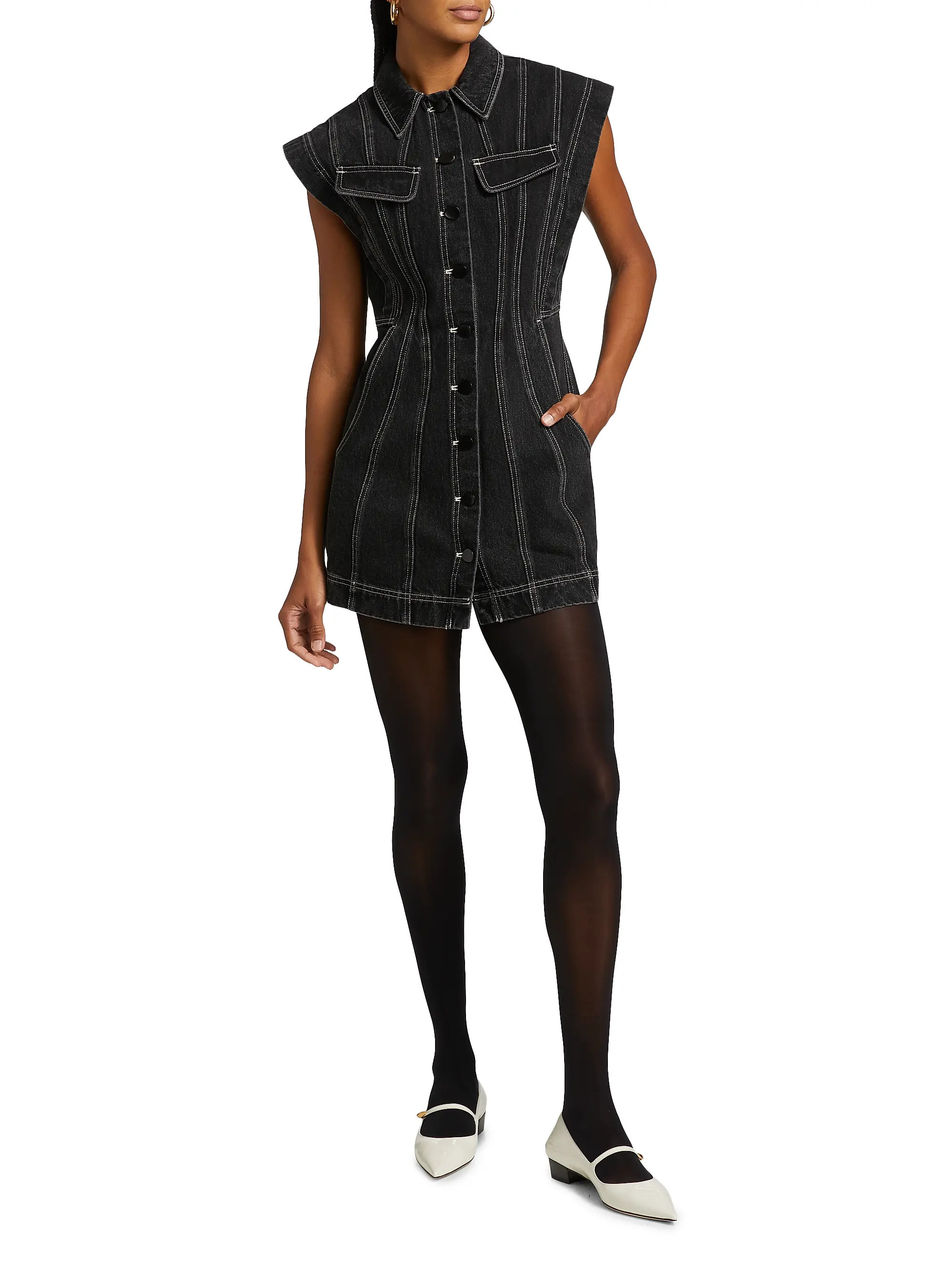 Eagleton Denim Sleeveless Minidress | Saks Fifth Avenue