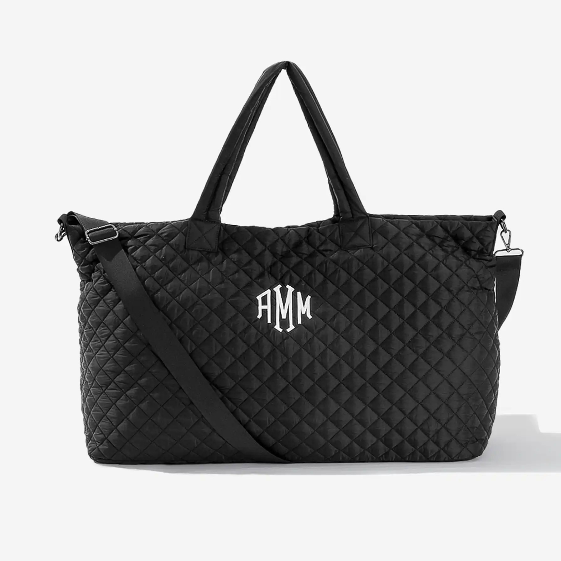 Monogrammed Diamond Quilted Weekender | Marleylilly