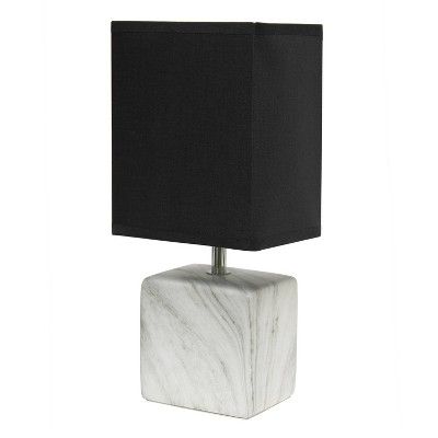 Petite Marbled Ceramic Table Lamp with Fabric Shade - Simple Designs | Target
