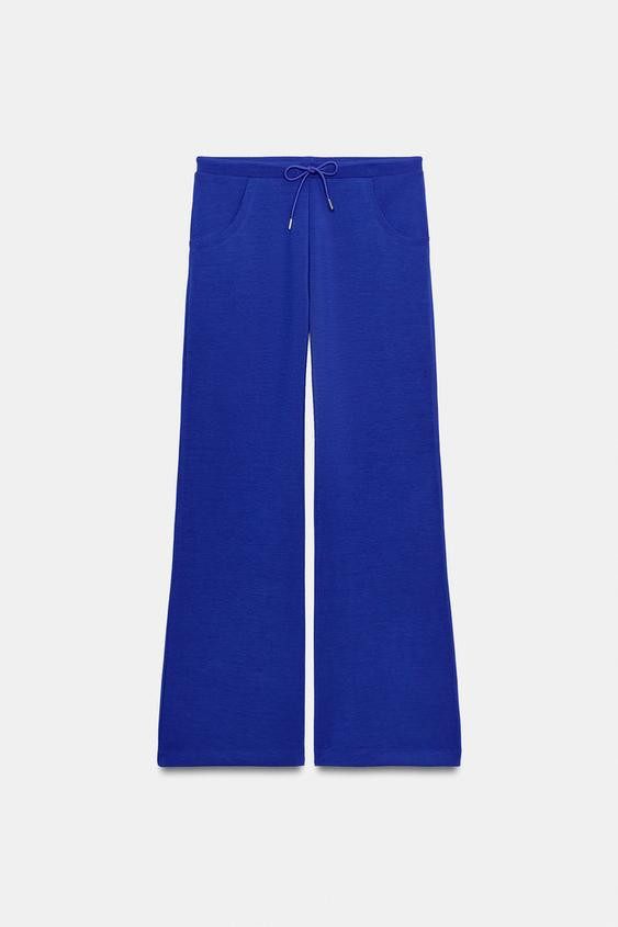 Zara - Interlock Flare Trousers - Black - M - Woman | Zara UK