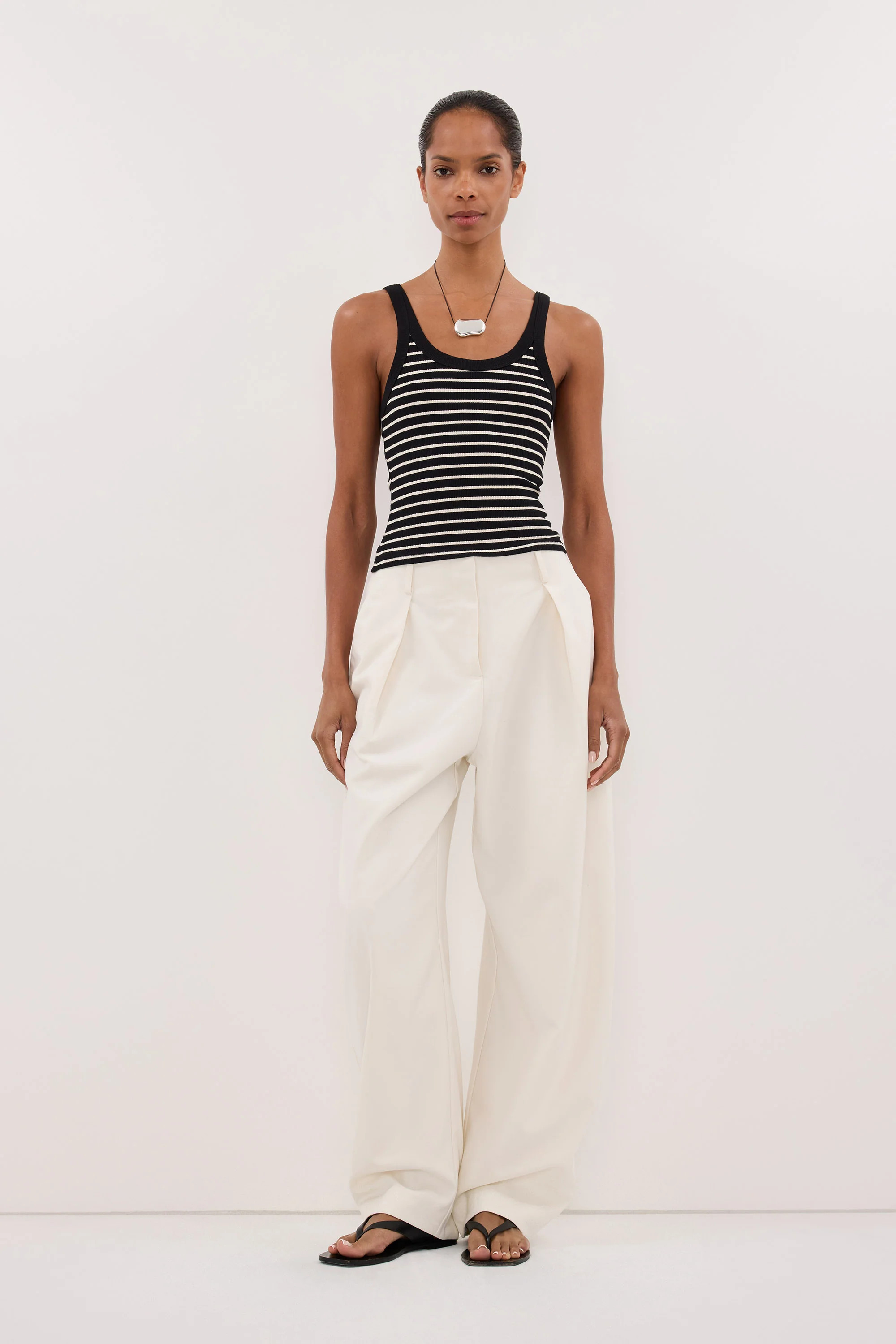 PENNY BLACK/CREAM STRIPE KNIT TANK | DISSH