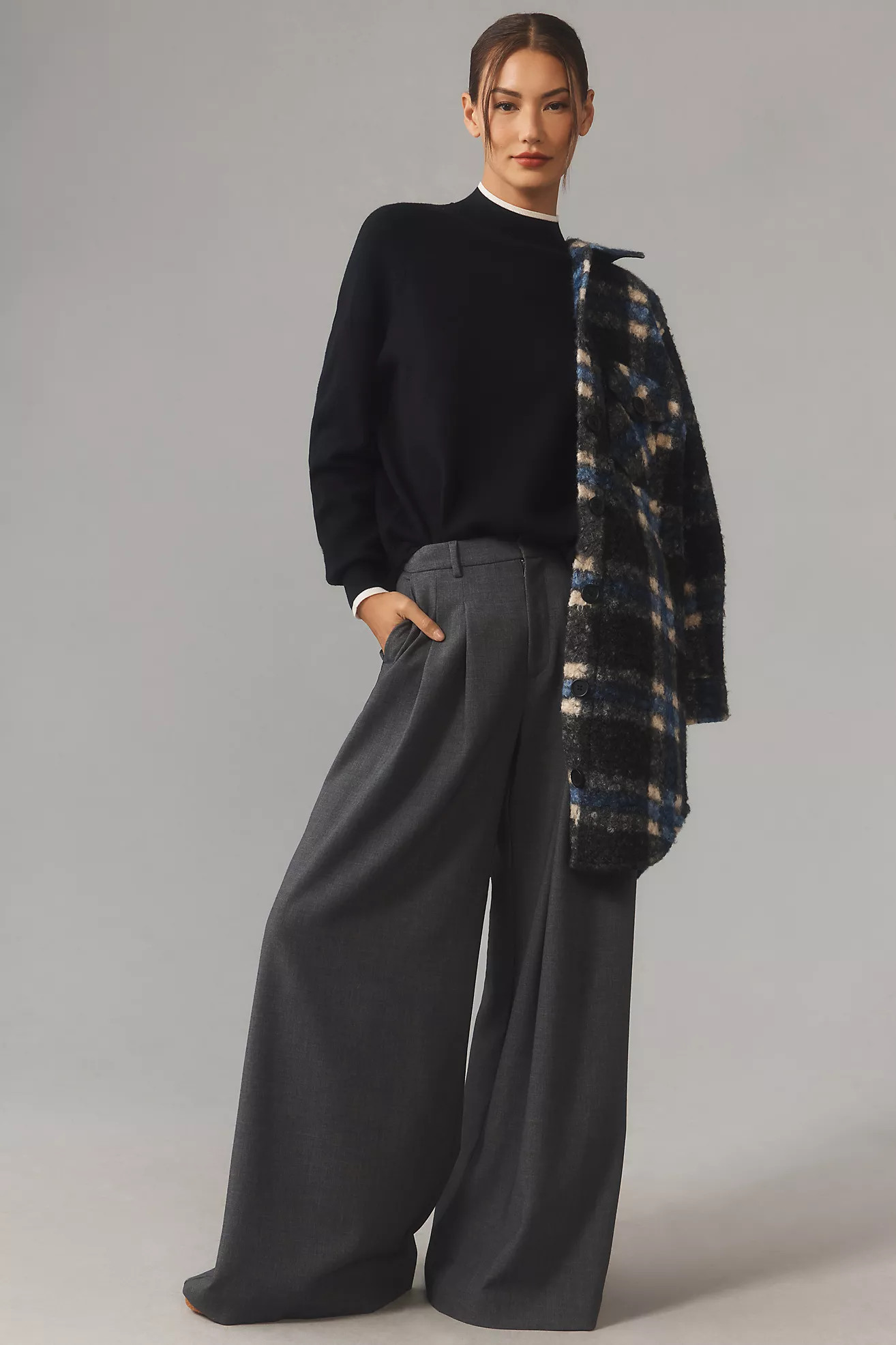 Maeve Crew-Neck Side Slit Tunic Sweater | Anthropologie (US)