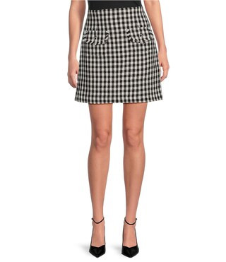 tyler boe Coordinating Ashley Check Pattern High Waist Fringe Pocket Skirt | Dillard's | Dillard's