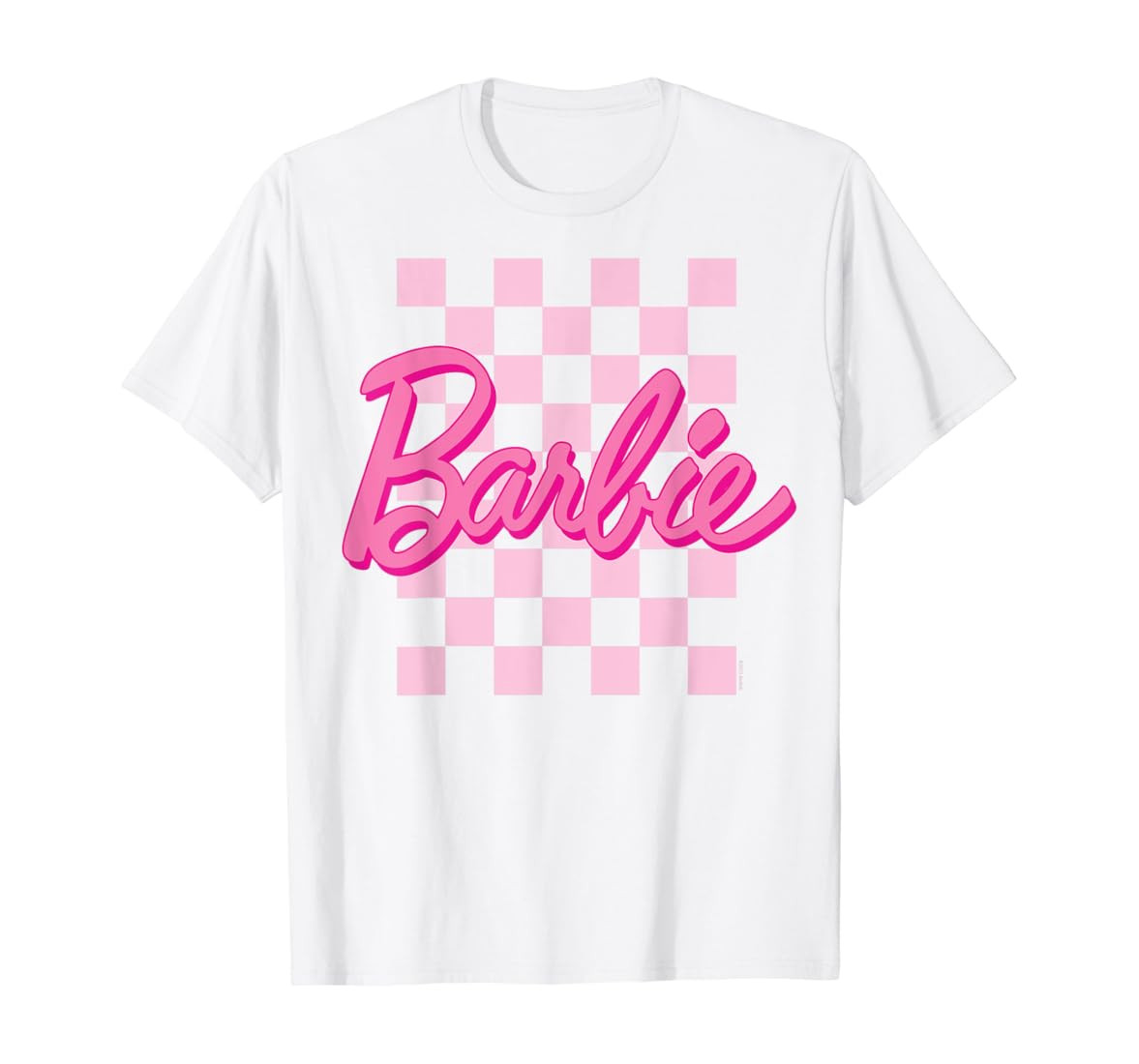 Barbie - Barbie Logo Checkered Background T-Shirt | Amazon (US)