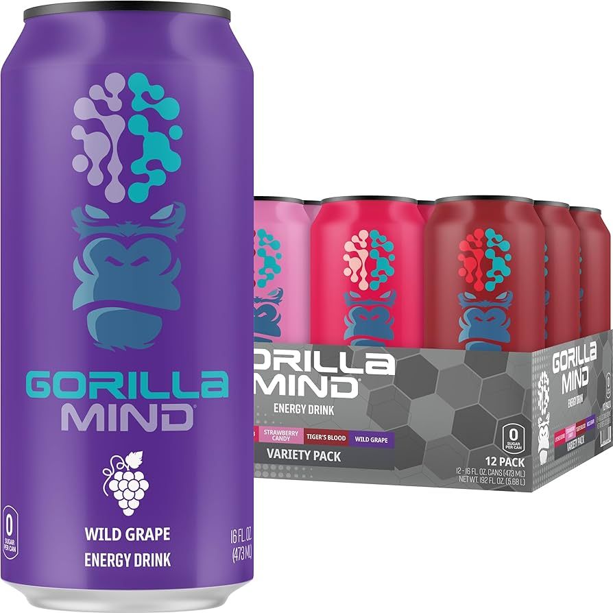 Gorilla Mind Energy Drink | Unmatched Energy · Amplified Focus | N-Acetyl-L-Tyrosine, Alpha-GPC,... | Amazon (US)