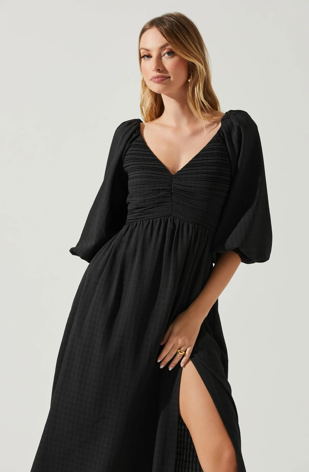 Juniper Half Sleeve Textured Midi Dress | ASTR The Label (US)