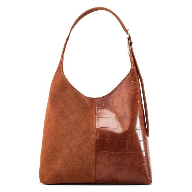 Basilla Bag Tan Suede | Moda in Pelle UK