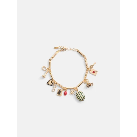 Free Assembly Women's Goldtone Locket Charm Bracelet | Walmart (US)