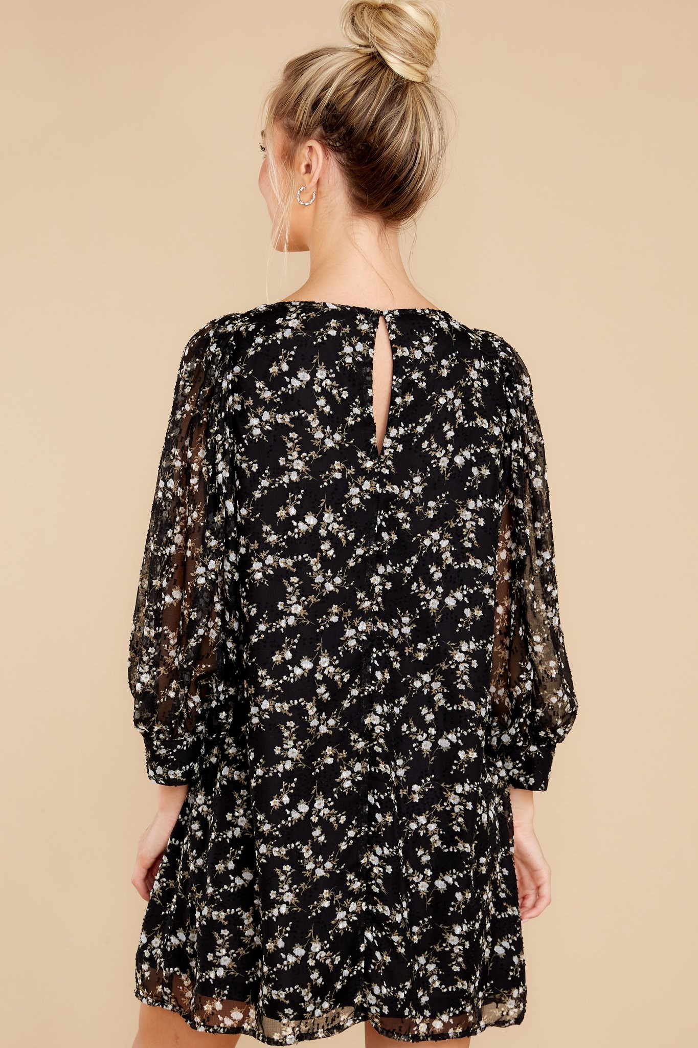 Unexpected Chance Black Floral Print Dress | Red Dress 