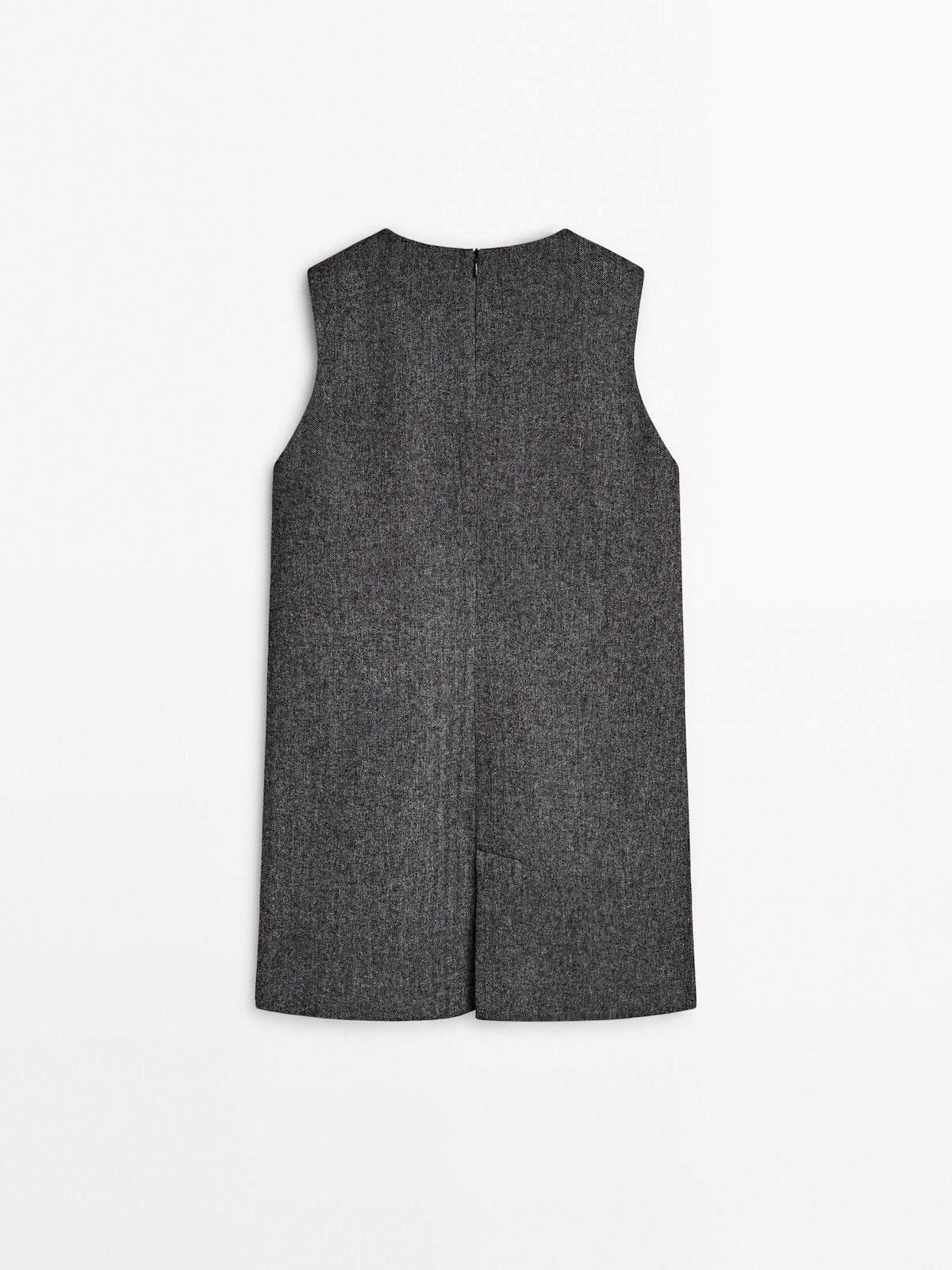 Short dress with crew neck and teardrop opening | Massimo Dutti UK