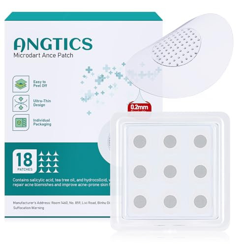 ANGTICS Pimple Patches Microdart, Acne Patches with Microdart Technology, Salicylic Acid, Sodium Hyaluronate & Centella Extract, Zit Patches for Pimples, Blemishes (18 Count) | Amazon (US)