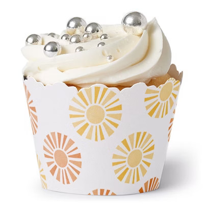 Big Dot of Happiness Retro Sunshine Party Cupcake Wrappers, Here Comes The Son Boho Baby Shower Theme Decoration Favors - Set of 12 | Target