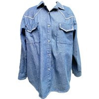 Vintage Diani Rhinestone Denim Button Up Top | Etsy (US)