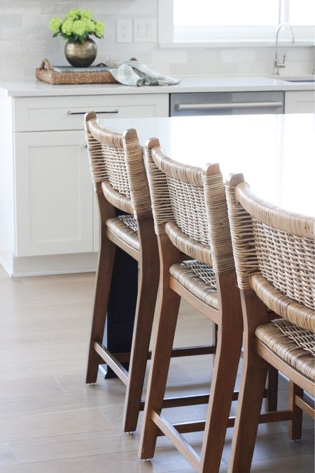 The most beautiful woven counter stools! We’ve had these for a couple of years now and they are very durable - especially with kids!

#LTKstyletip #LTKhome #LTKMostLoved