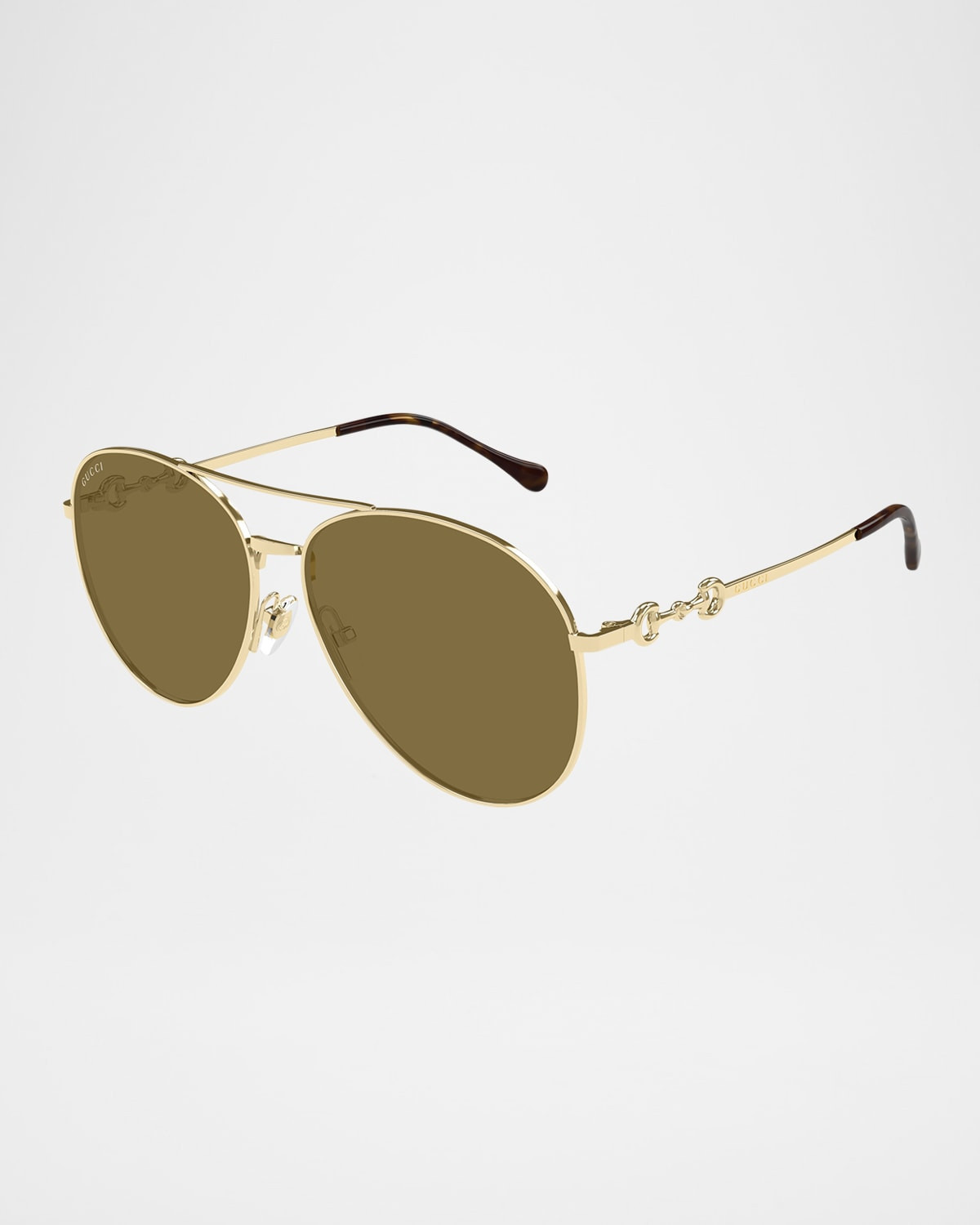 Horsebit Metal Aviator Sunglasses | Neiman Marcus