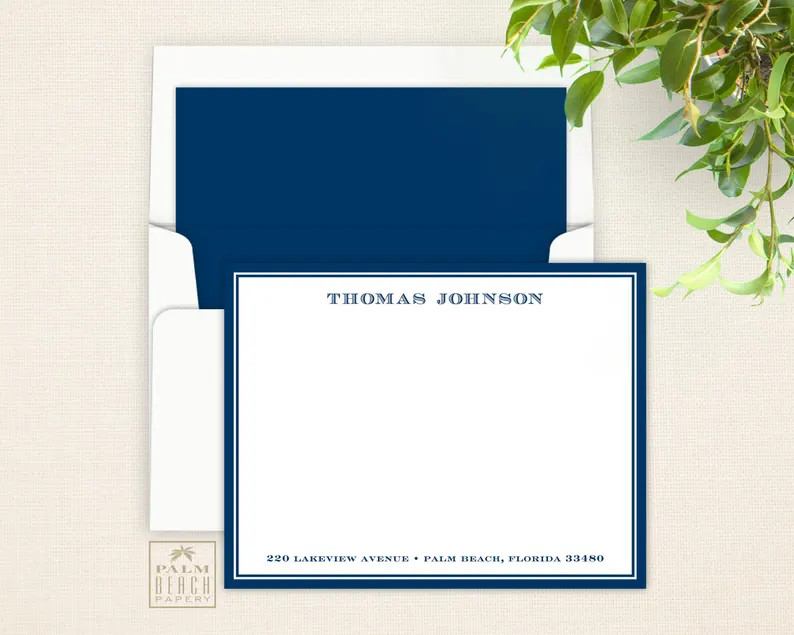 Men's Club Flat Notecards - Correspondence Card Stationery for Men - Masculine Thank You Note Sta... | Etsy (Global)