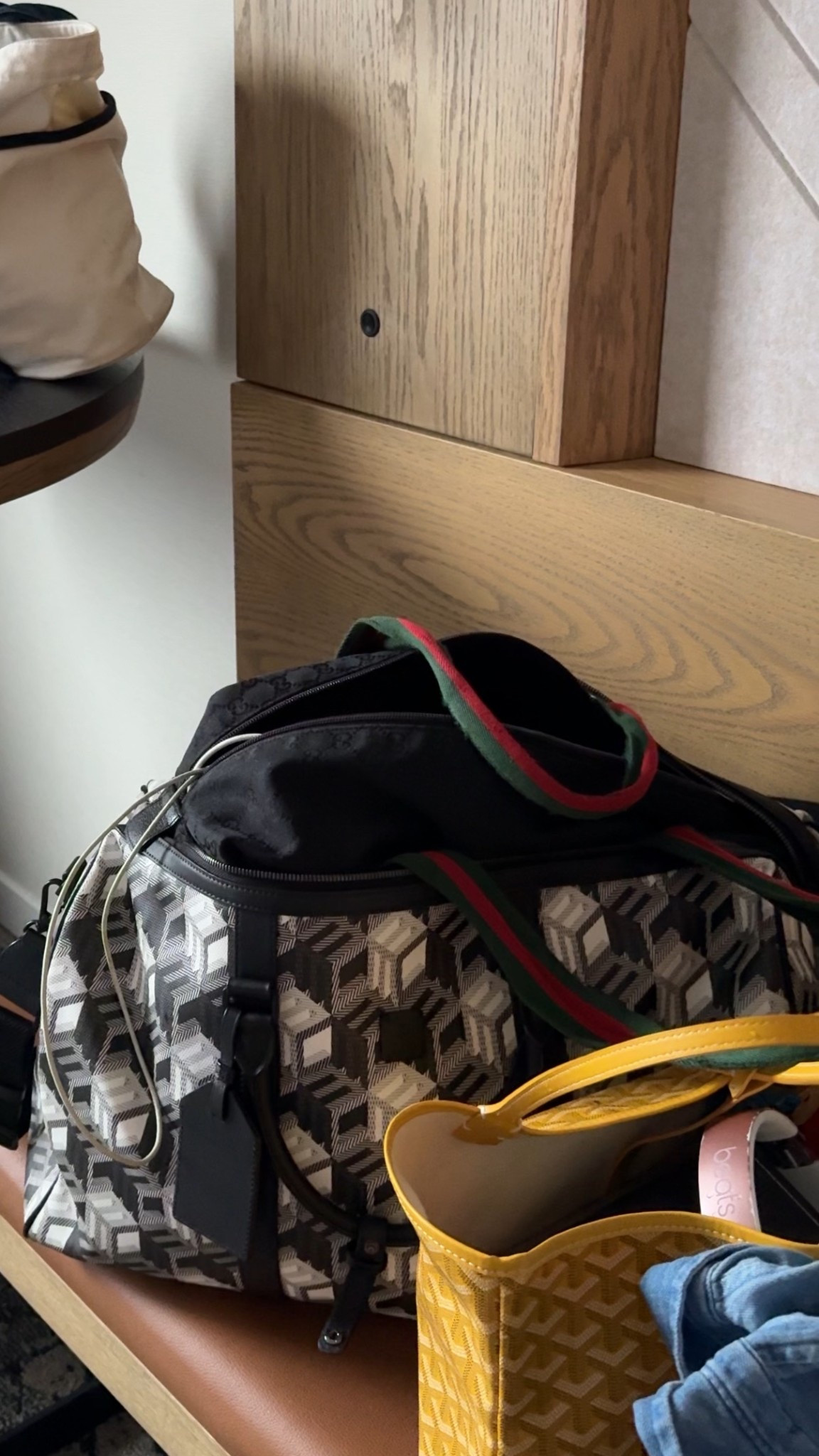 MCM block monogram duffle bag 