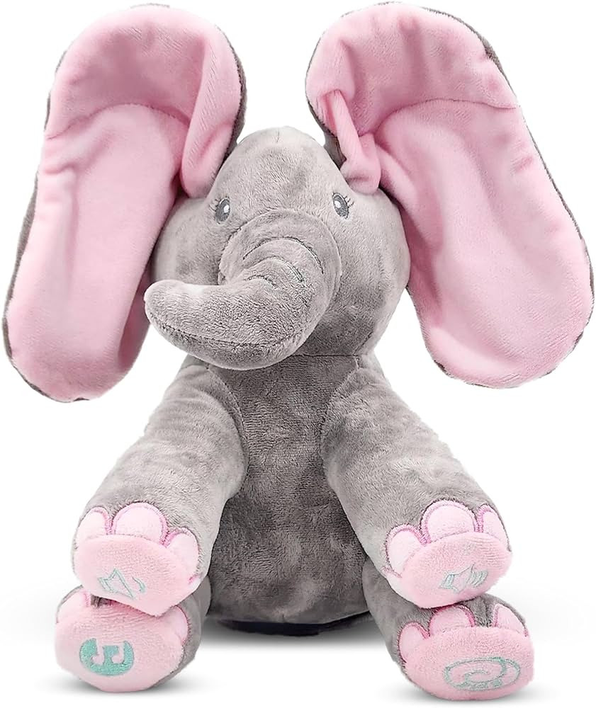Dimple Kaia Peek A Boo Elephant Toy, Interactive Singing Stuffed Animal Plush with Moving Ears, M... | Amazon (US)