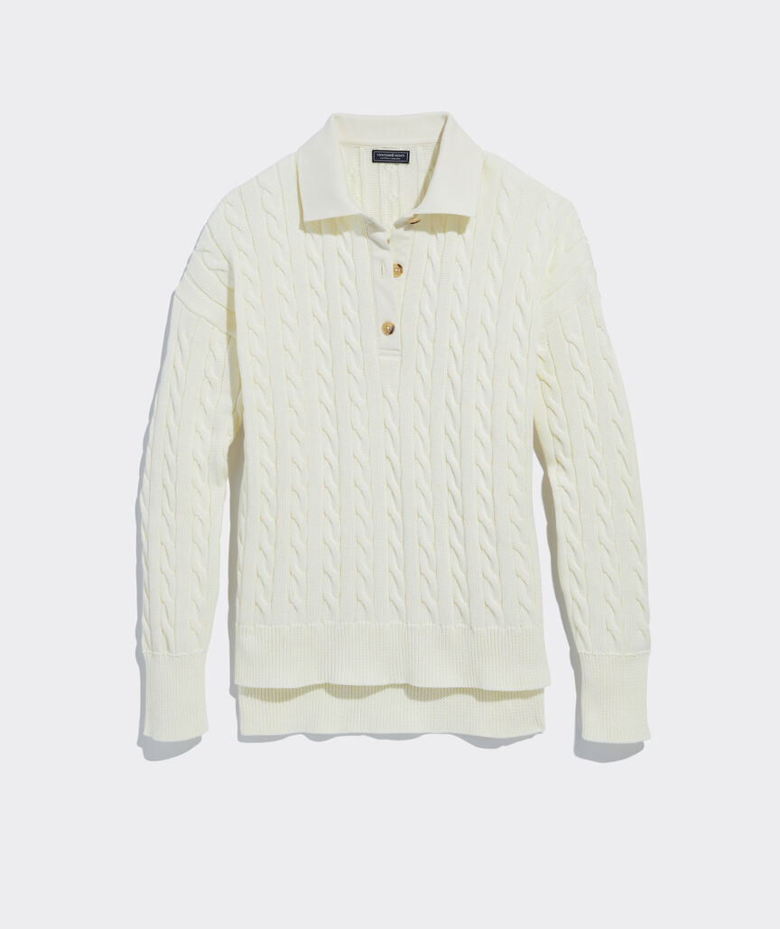 Cotton Cable Polo Sweater | vineyard vines