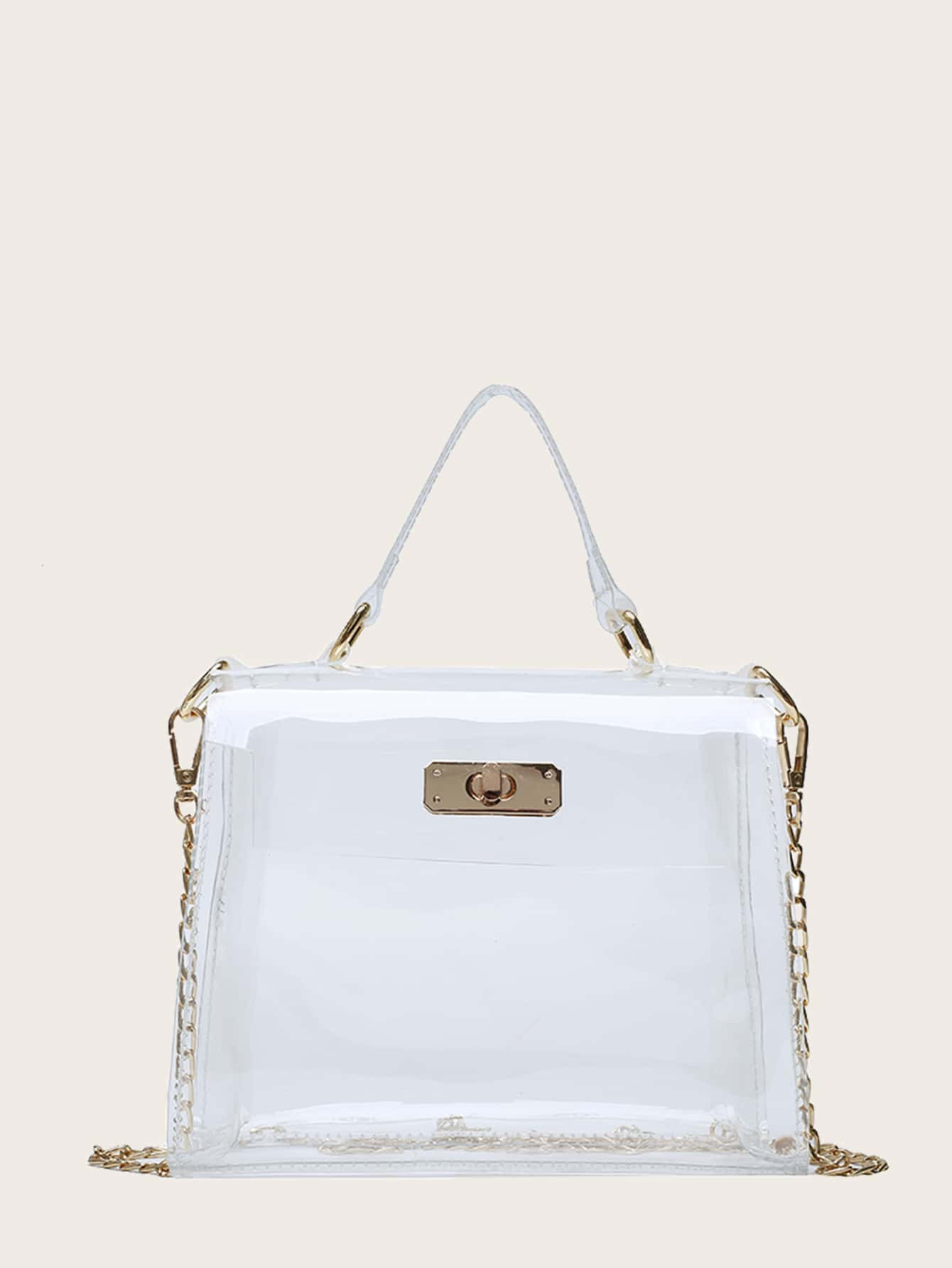Clear Flap Chain Satchel Bag | SHEIN