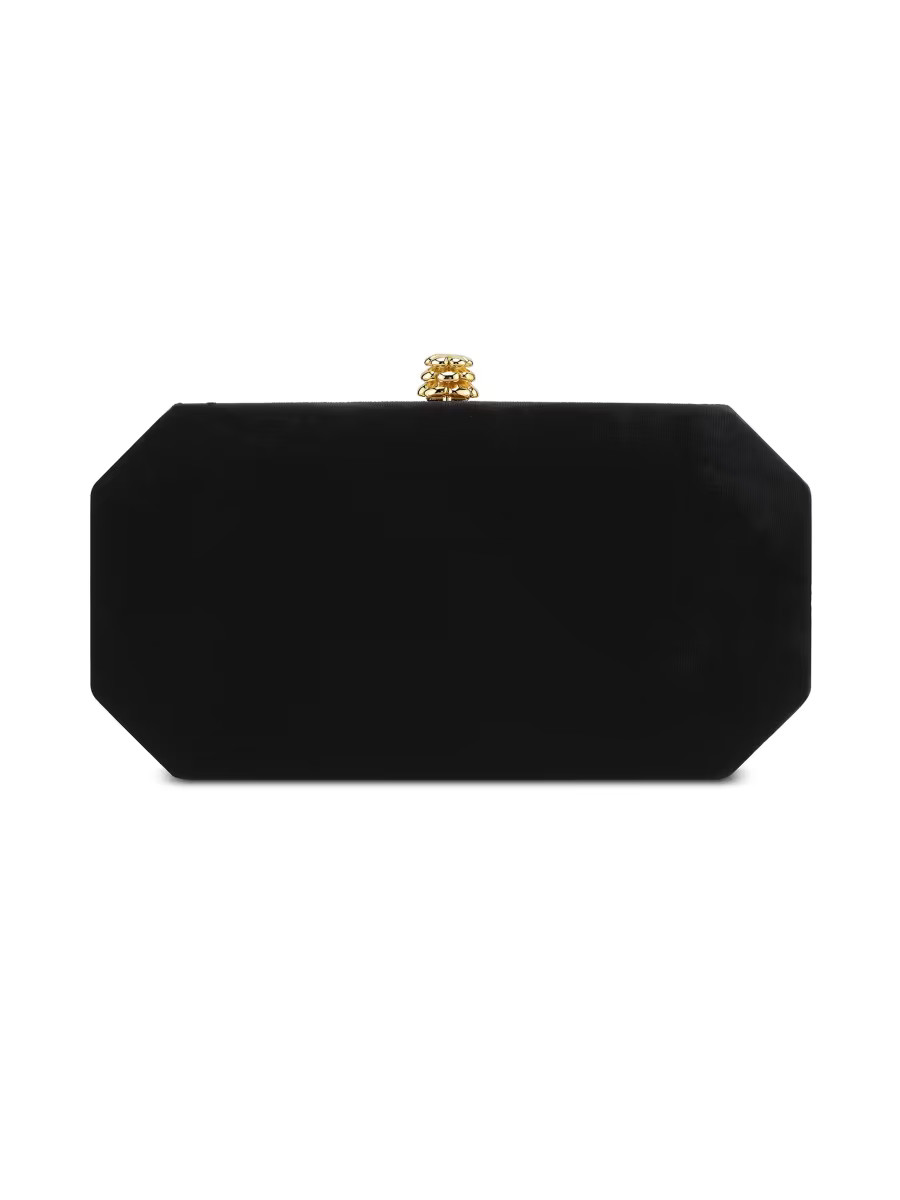 Perry Clutch Small in Crushed Velvet with Gold Hardware | Saks Fifth Avenue