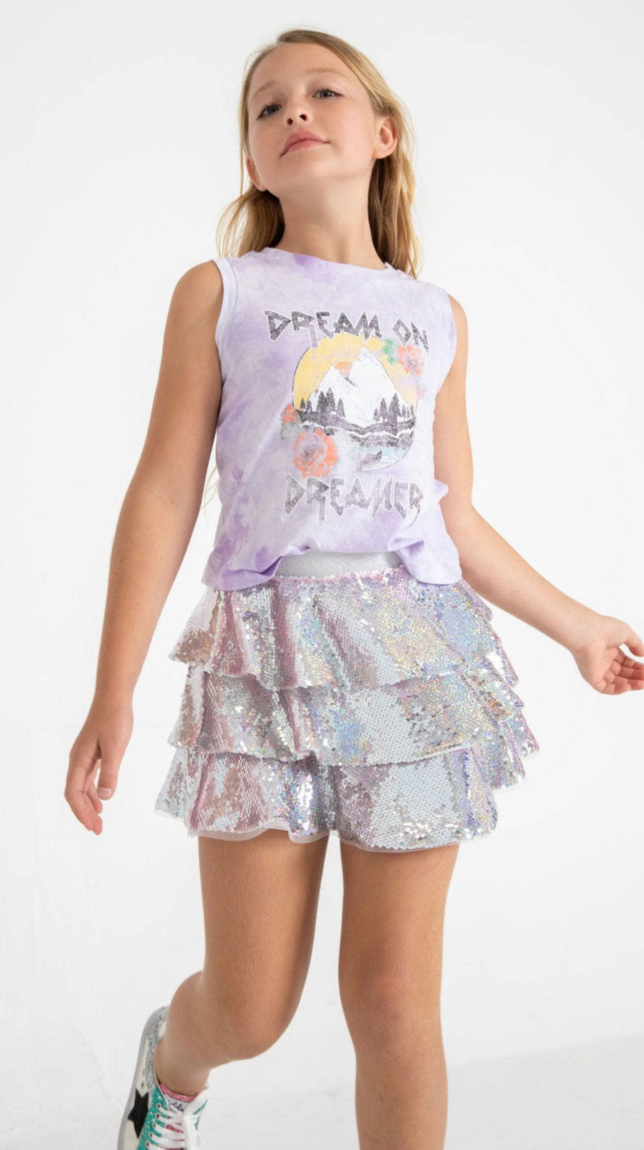 Sparkle Tiered Mini Skirt | Lola + The Boys