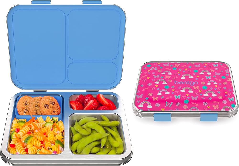 Bentgo® Kids Stainless Steel Prints Leak-Resistant Lunch Box - Bento-Style with Updated Latches,... | Amazon (US)