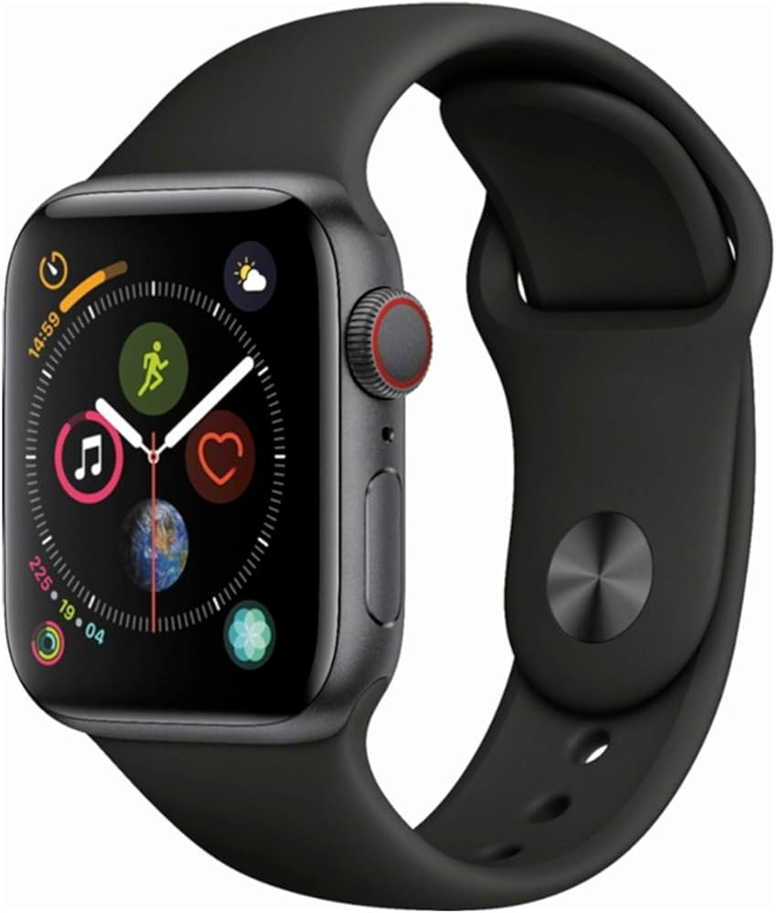 Apple Watch Series 4 (GPS + Cellular, 44MM) - Space Gray Aluminum Case with Black Sport Band (Ren... | Amazon (US)