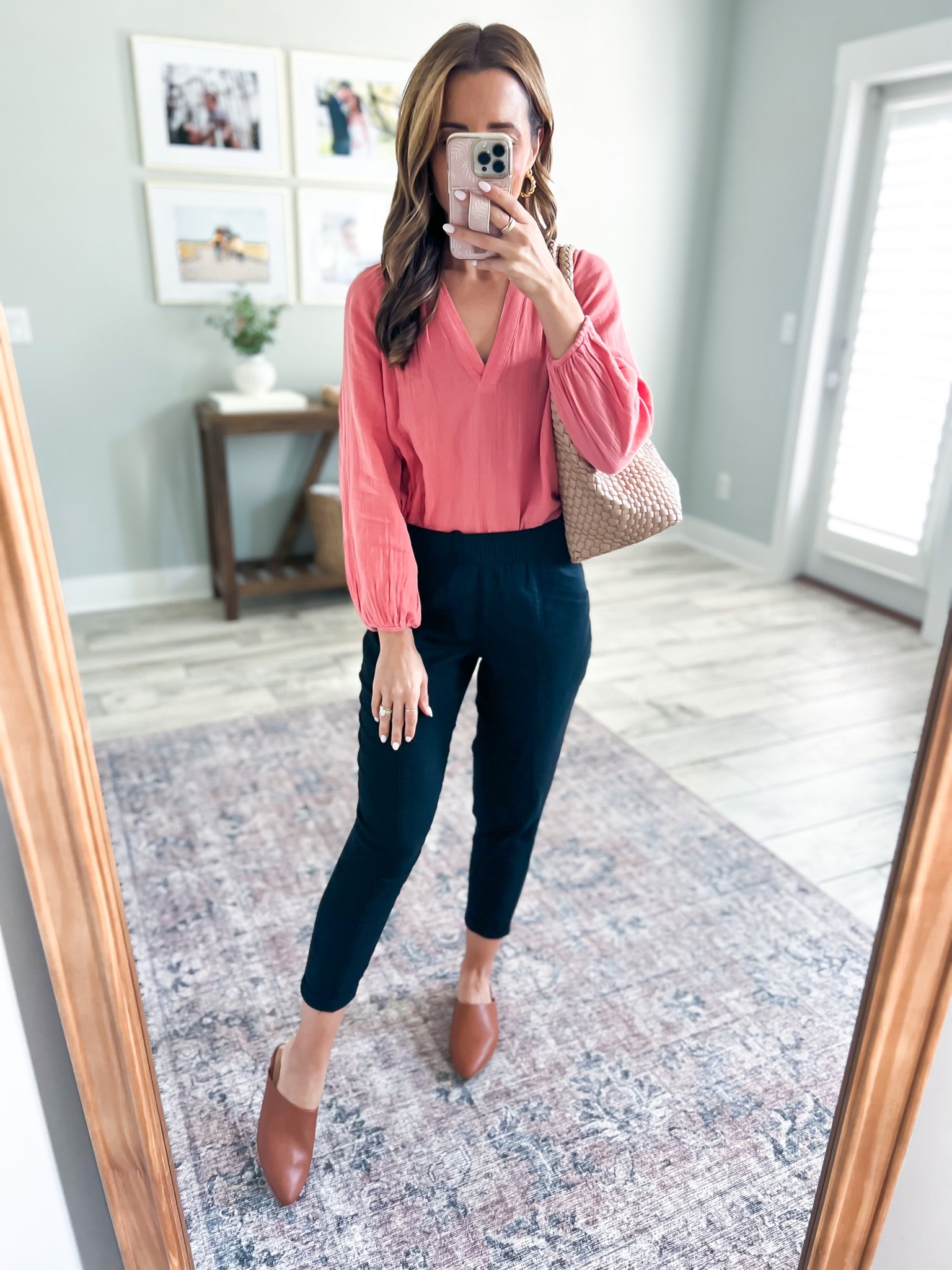 Old Navy teacher outfit. Old Navy work outfit. Old Navy business casual. Spring outfit. Old Navy blouse (XSP). Old Navy linen-blend crop pants (XSP). Teacher style. Old Navy mules (TTS). Amazon woven tote bag. Seamless bodysuit (XXS). 

*Pants have adjustable drawstring waist placed on the inside. Size down if in-between sizes. 

#LTKunder50 #LTKworkwear #LTKshoecrush