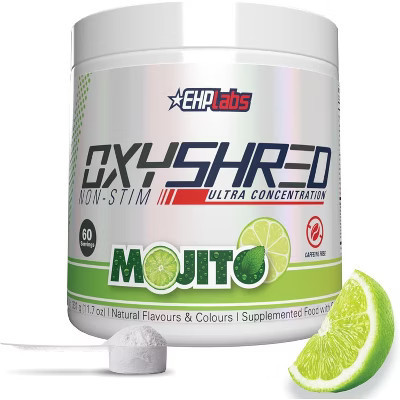 EHPlabs OxyShred Non Stimulant Pre Workout Powder & Fat Burner - Caffeine & Sugar Free Preworkout Energy Powder - Mojito, 60 Servings | Target