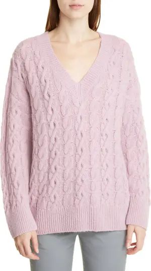 Lattice Cable Knit Wool & Alpaca Blend Sweater | Nordstrom