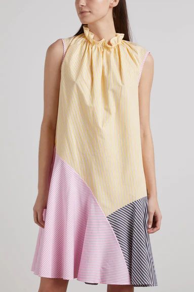 Mia Mini Dress in Yellow/Black/Pink | Hampden Clothing