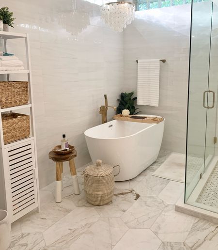 Freestanding bathtub, bathroom decor, bathroom storage 

#LTKStyleTip #LTKSeasonal #LTKHome