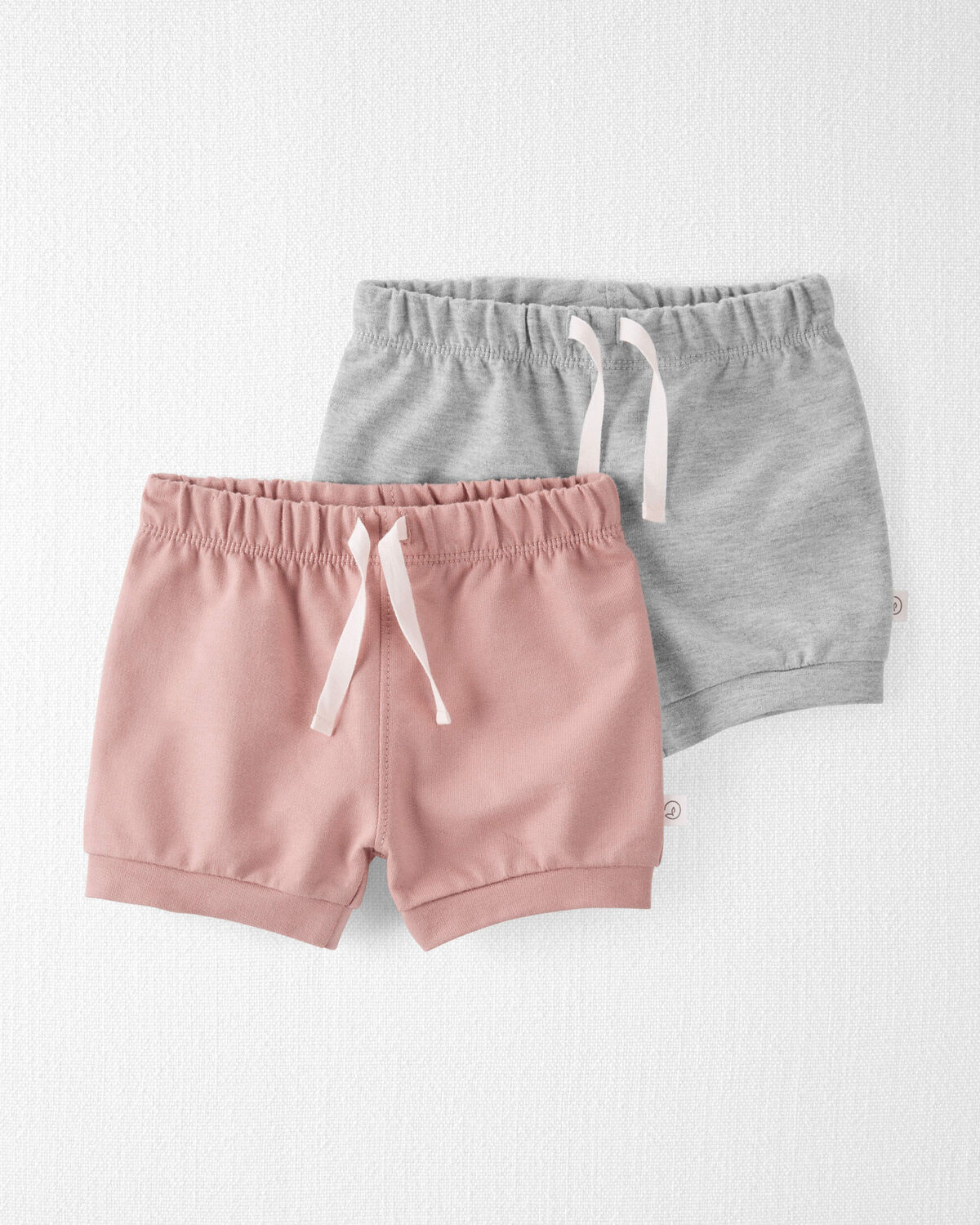 Dusty Rose, Grey Baby 2-Pack Organic Cotton Shorts | carters.com | Carter's