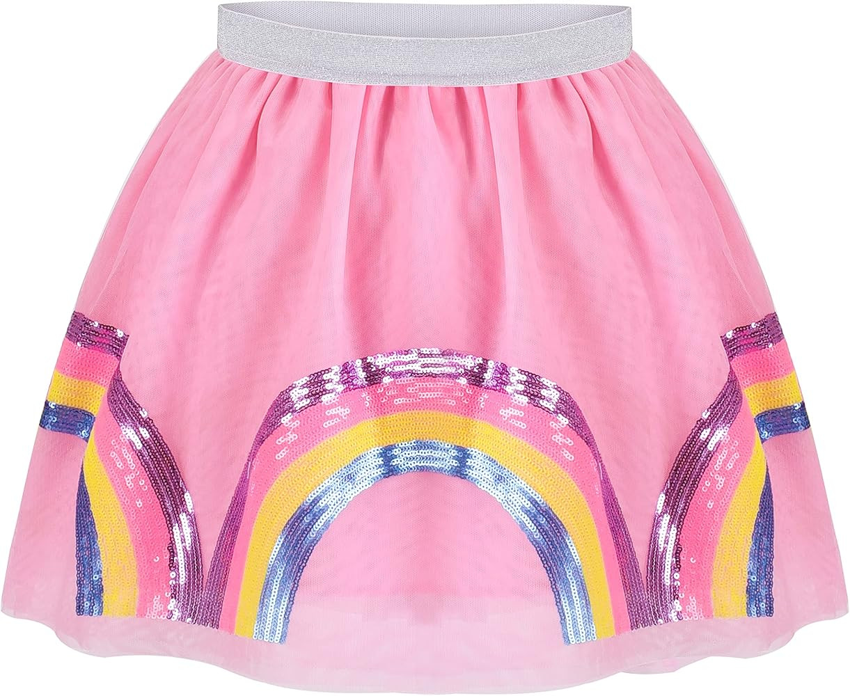 Sunny Fashion Girls Skirt Navy Blue Pearl Stars Sparkling Tutu Dancing Size 4-12 | Amazon (US)