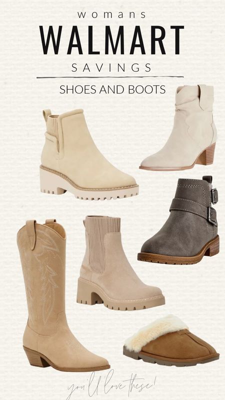 These boots, booties, and cozy slippers are perfect for fall and winter and are priced right! Walmart fashion! 

#LTKfindsunder50 #LTKsalealert #LTKshoecrush
