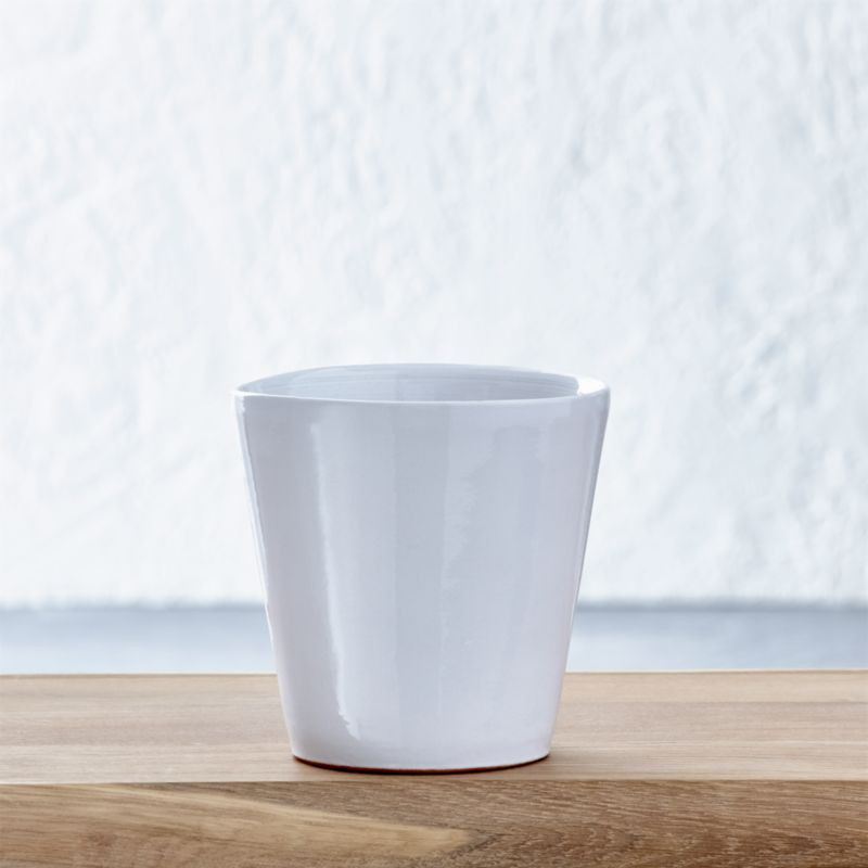 Festive Small White Planter | Crate & Barrel