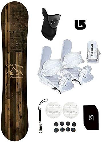 Symbolic 140-167cm Freedom 2022 Snowboard +White Bindings Package | Amazon (US)