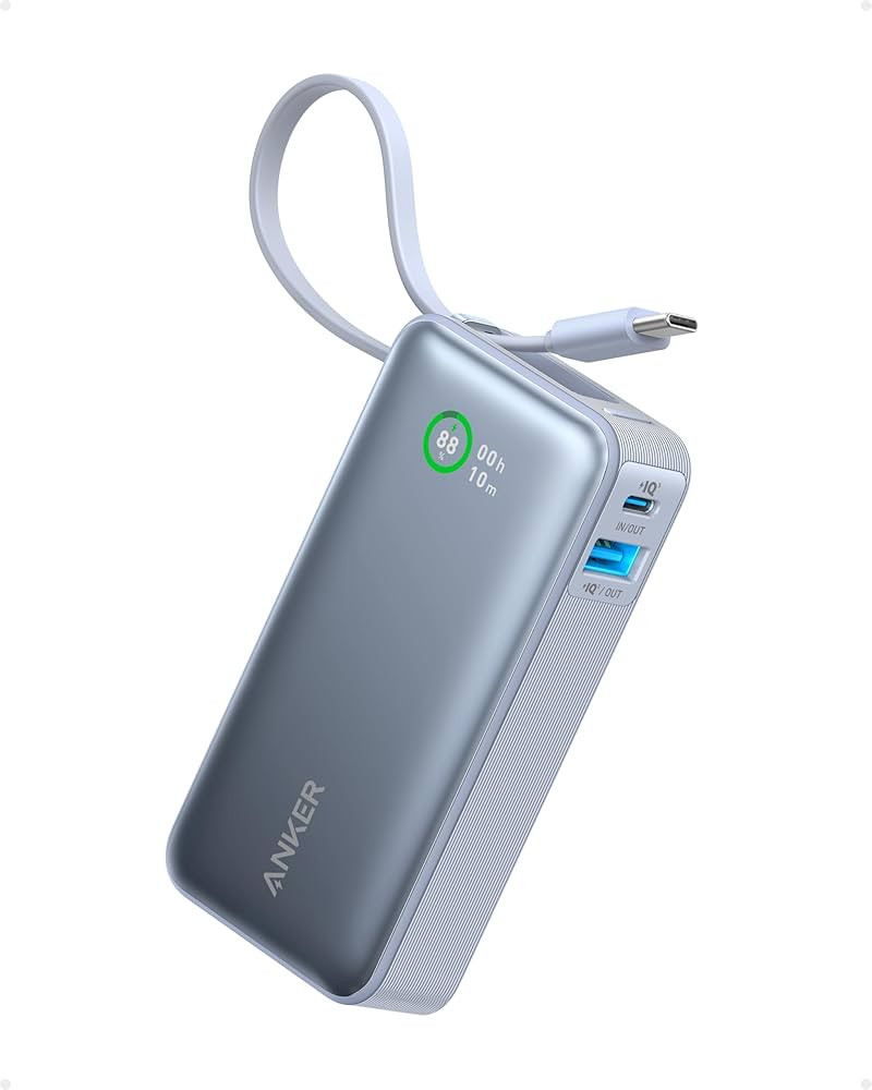 Anker Nano Power Bank, 10,000mAh Portable Charger with Built-in USB-C Cable, 30W Recharging, 30W ... | Amazon (US)