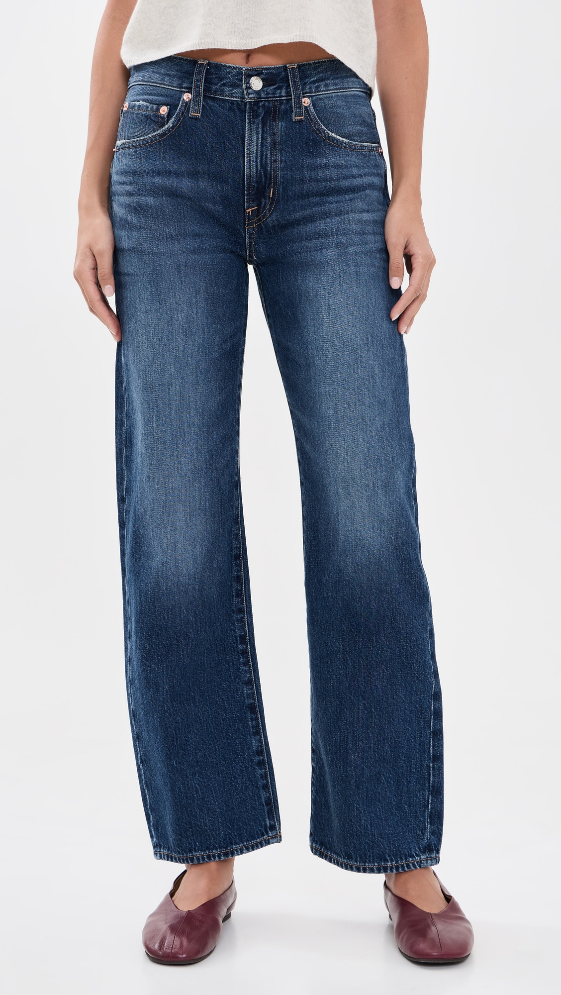 Pistola Lexi Bowed Straight Jeans Moonwave 33 | Shopbop