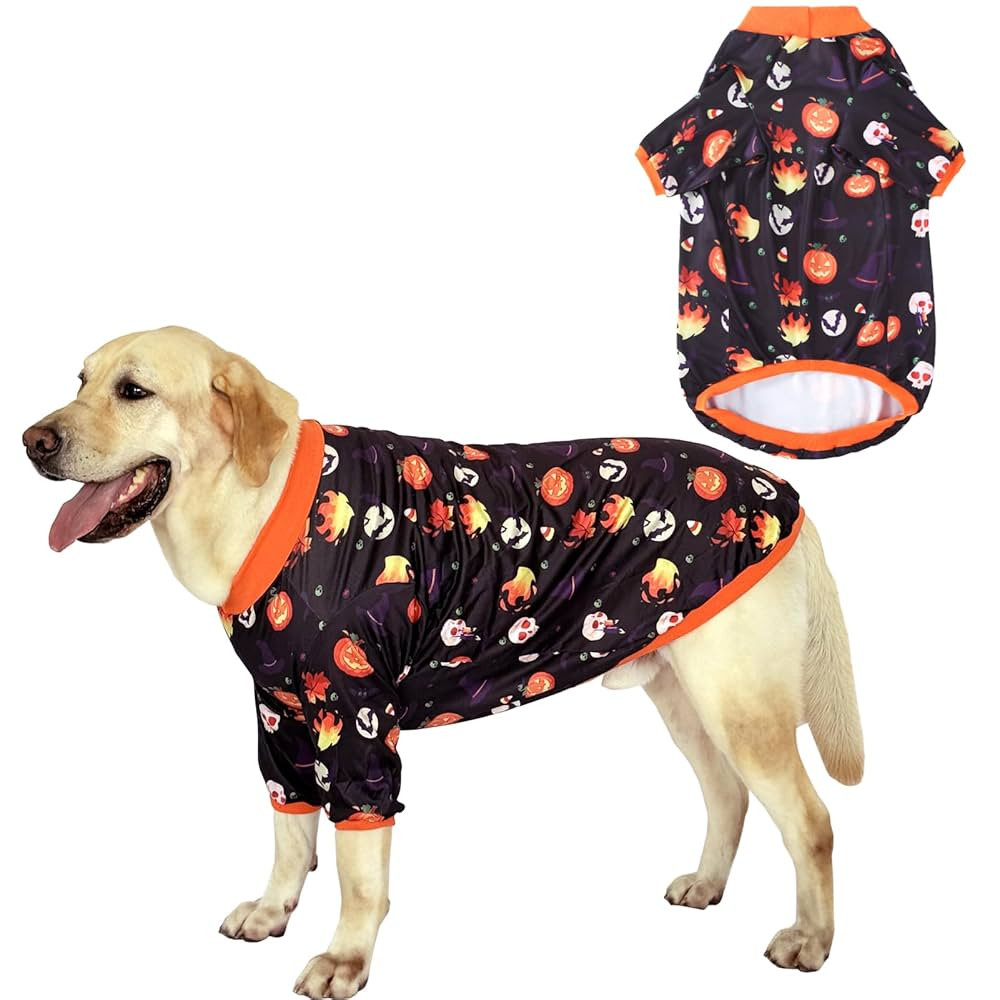 Dog T Shirts with Orange Pumpkin Head Printed Pet Shirt Softable Pajamas for Large Dogs,Pumpkin H... | Amazon (US)