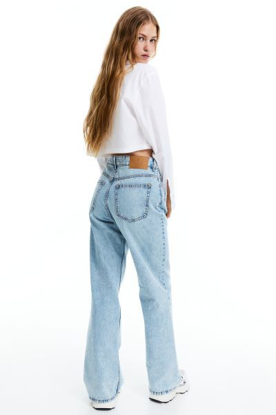 Wide High Jeans - Light denim blue - Ladies | H&M GB | H&M (UK, MY, IN, SG, PH, TW, HK)