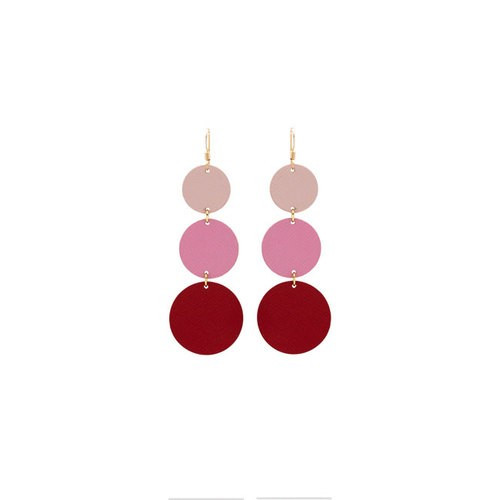 Dottie Ombre Pink Statement Leather Earrings | Nickel and Suede