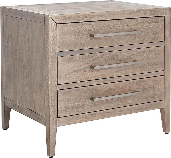 Safavieh Light Brown (Fully Assembled) Couture Home Collection Ariella 3-Drawer Wood Nightstand | Amazon (US)