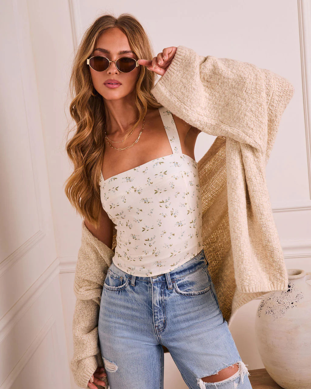 Breezy Meadow Floral Corset Top | VICI