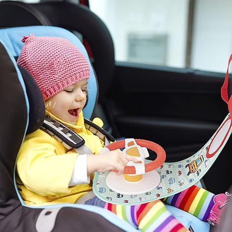 Baby Car Seat Toys | Chibon Infants Steering Wheel Toys with Music, Lights, Mirror and Driving So... | Amazon (US)