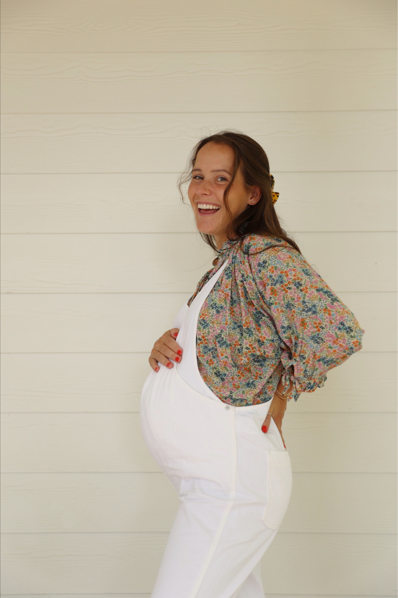 shirt is old doen from Poshmark! Normal size small in maternity overalls. 

#LTKbump