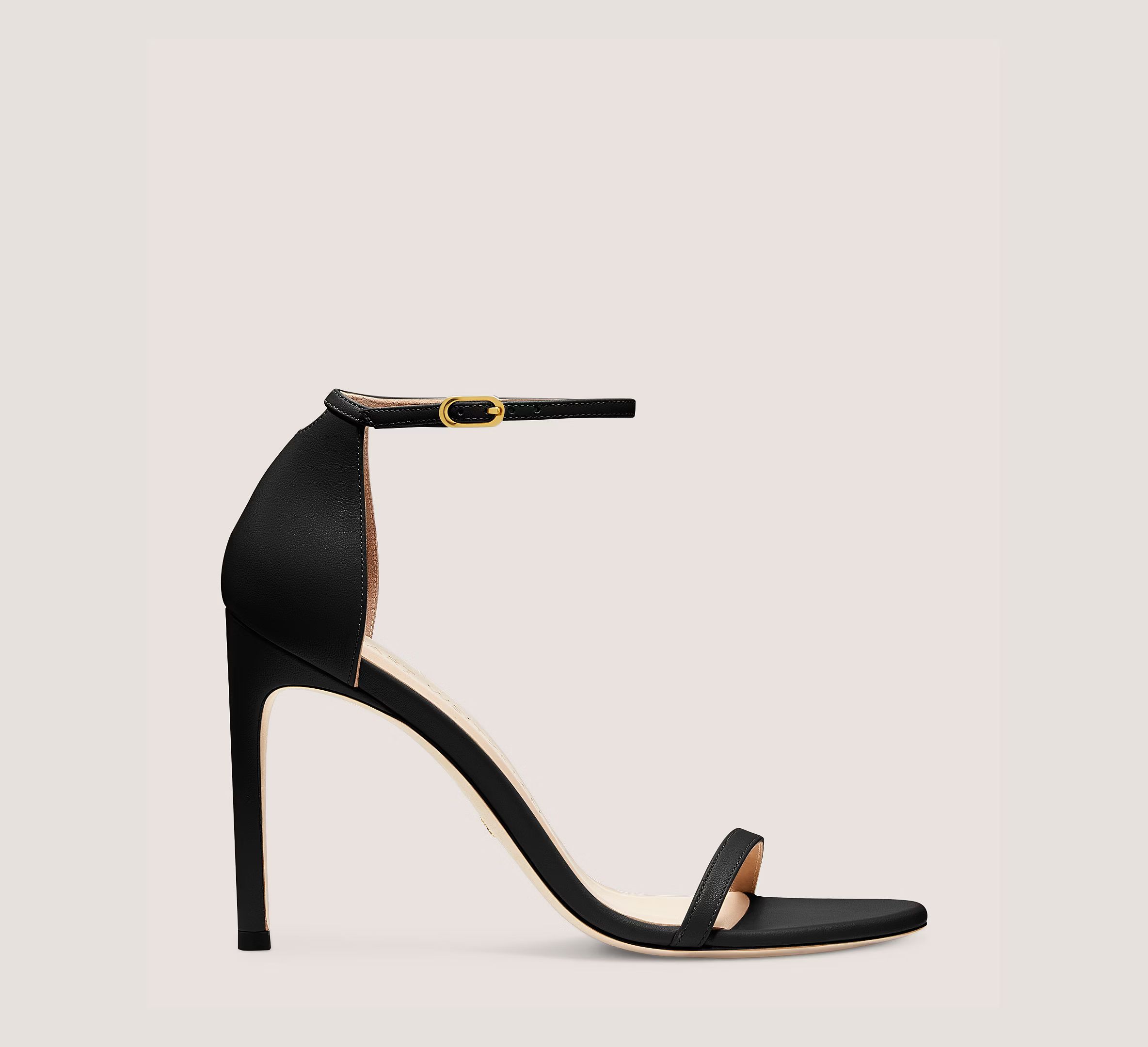 Stuart Weitzman Nudistsong Strap Sandal, Black Smooth Leather, Size: 9 Narrow | Stuart Weitzman (US)