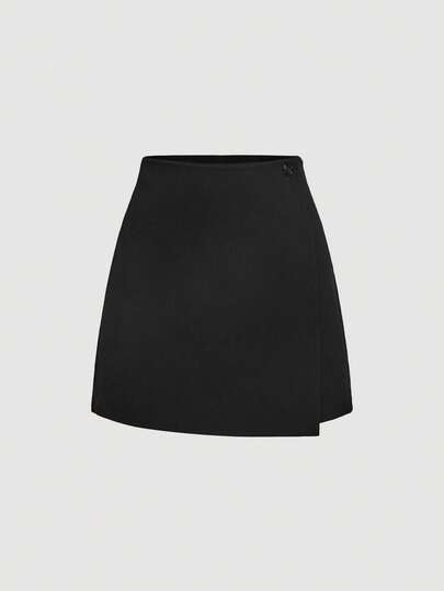 SHEIN MOD Solid Color A-Line Mini Skirt, Holiday Party Women Skirt, S,Holiday | SHEIN