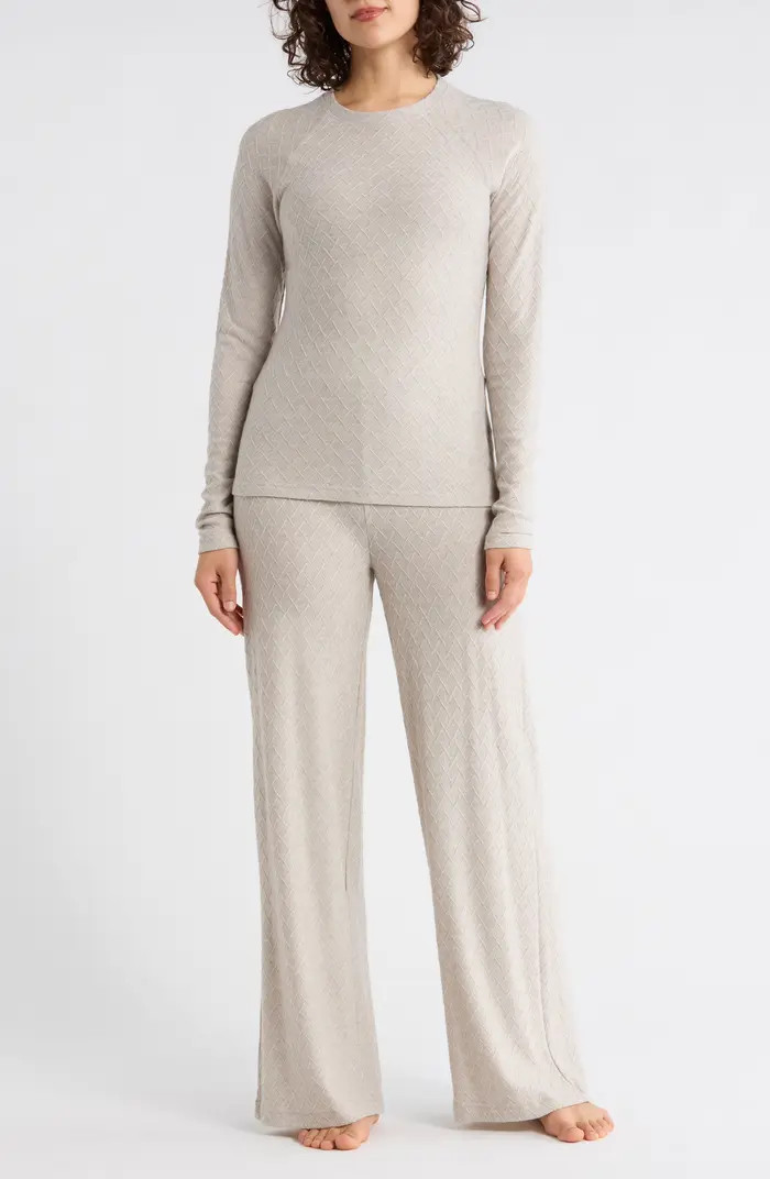 YOGALICIOUS Long Sleeve Top & Wide Leg Pants Pajamas | Nordstromrack | Nordstrom Rack